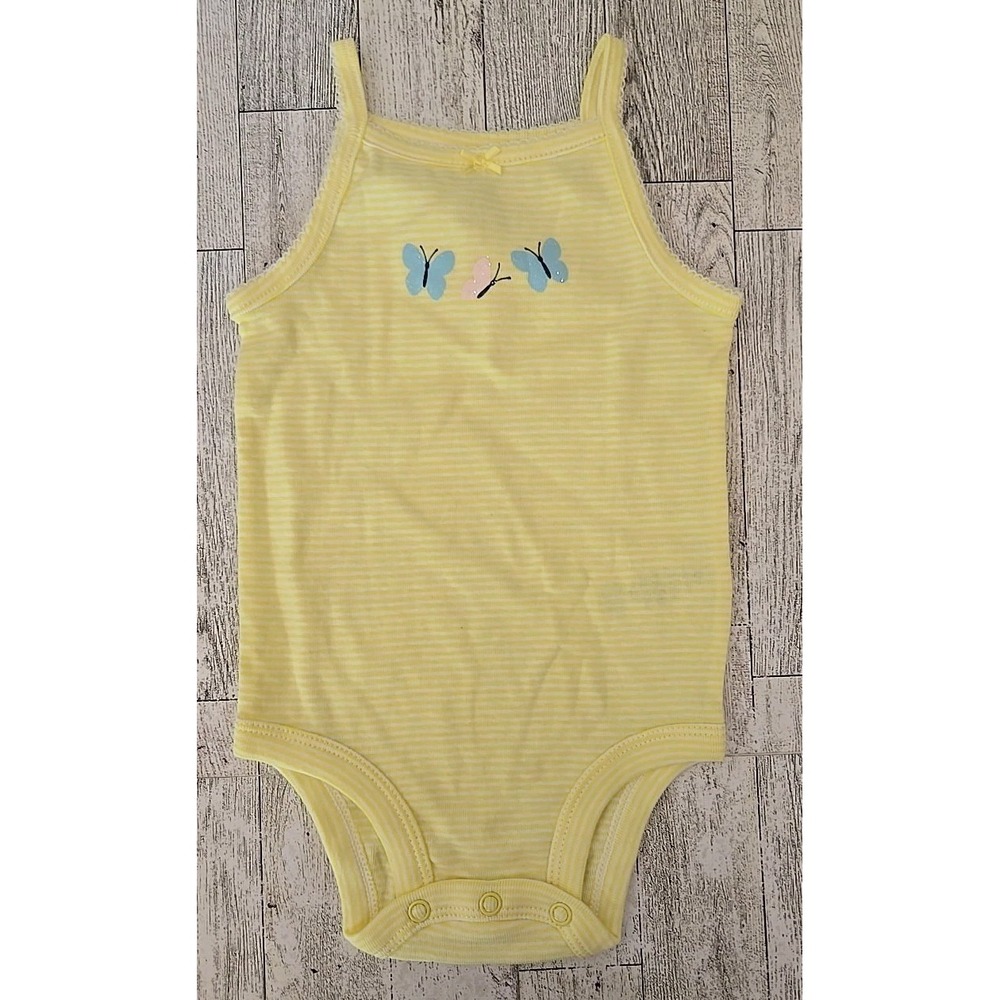 Carter's Short Set 6-9 Months Butterflies Shirt Shorts Romper Girl 3pc NEW - Picture 7 of 11